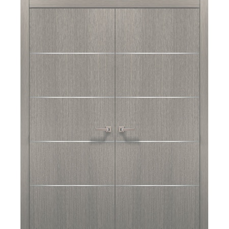 Sartodoors Barn Interior Door, 30" x 84", Gray PLANUM20DD-SD-64